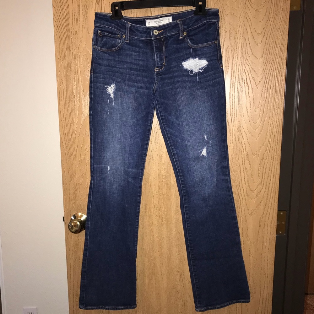 Abercrombie boot cut distressed jeans size 10